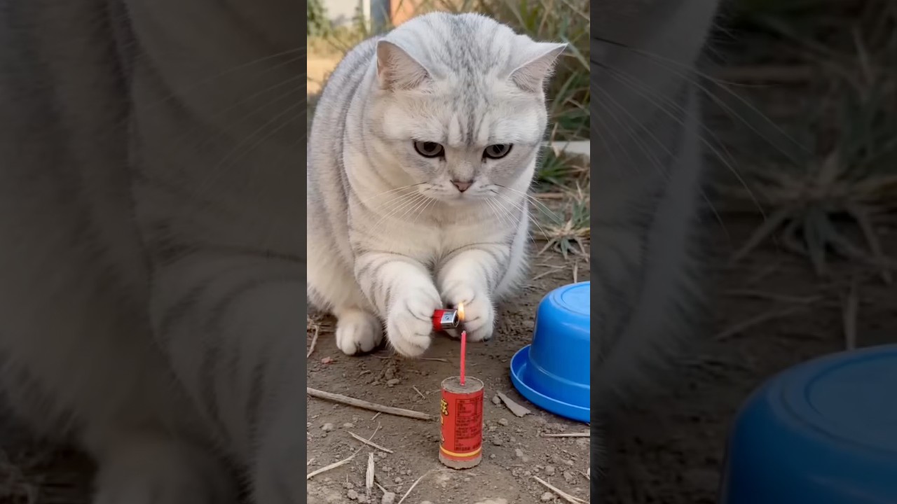 Brave little guy, cat, funny and adorable pet. #memes #funny #animals