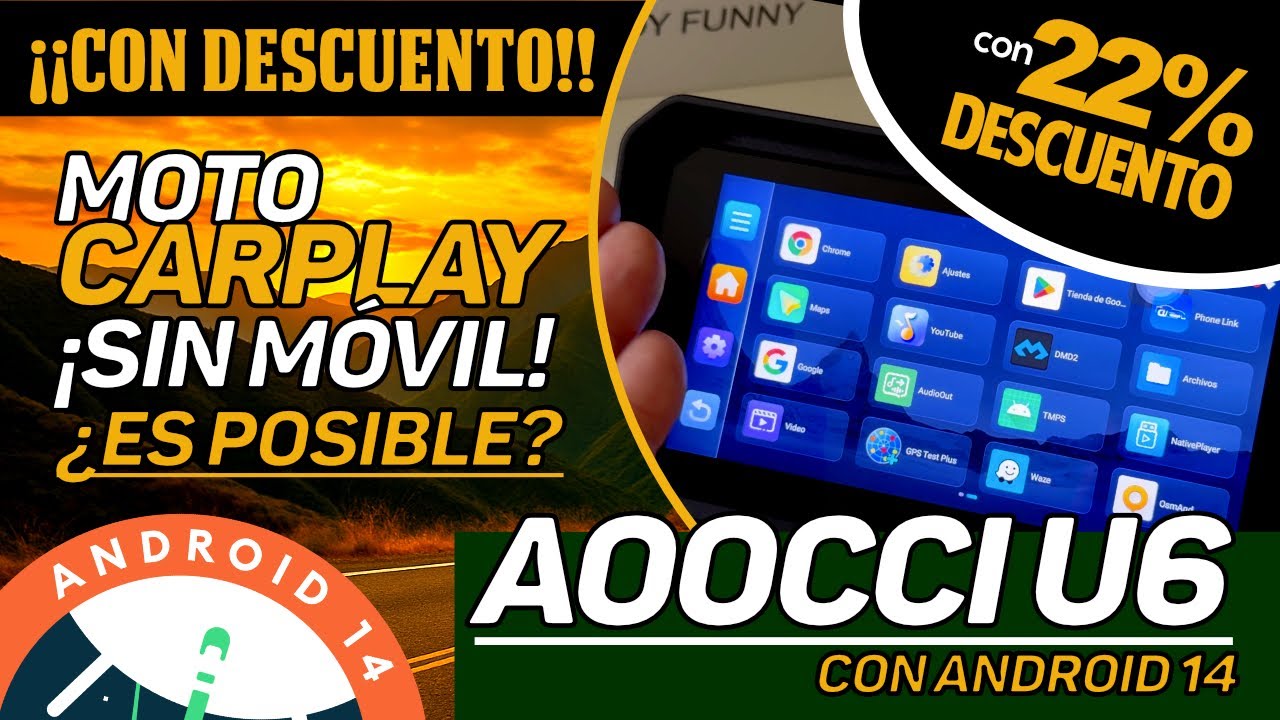 Adi&oacute;s al m&oacute;vil: CarPlay aut&oacute;nomo en moto I DESCUENTO BLACK FRIDAY 28% I Aoocci U6 I BMW F650 GS