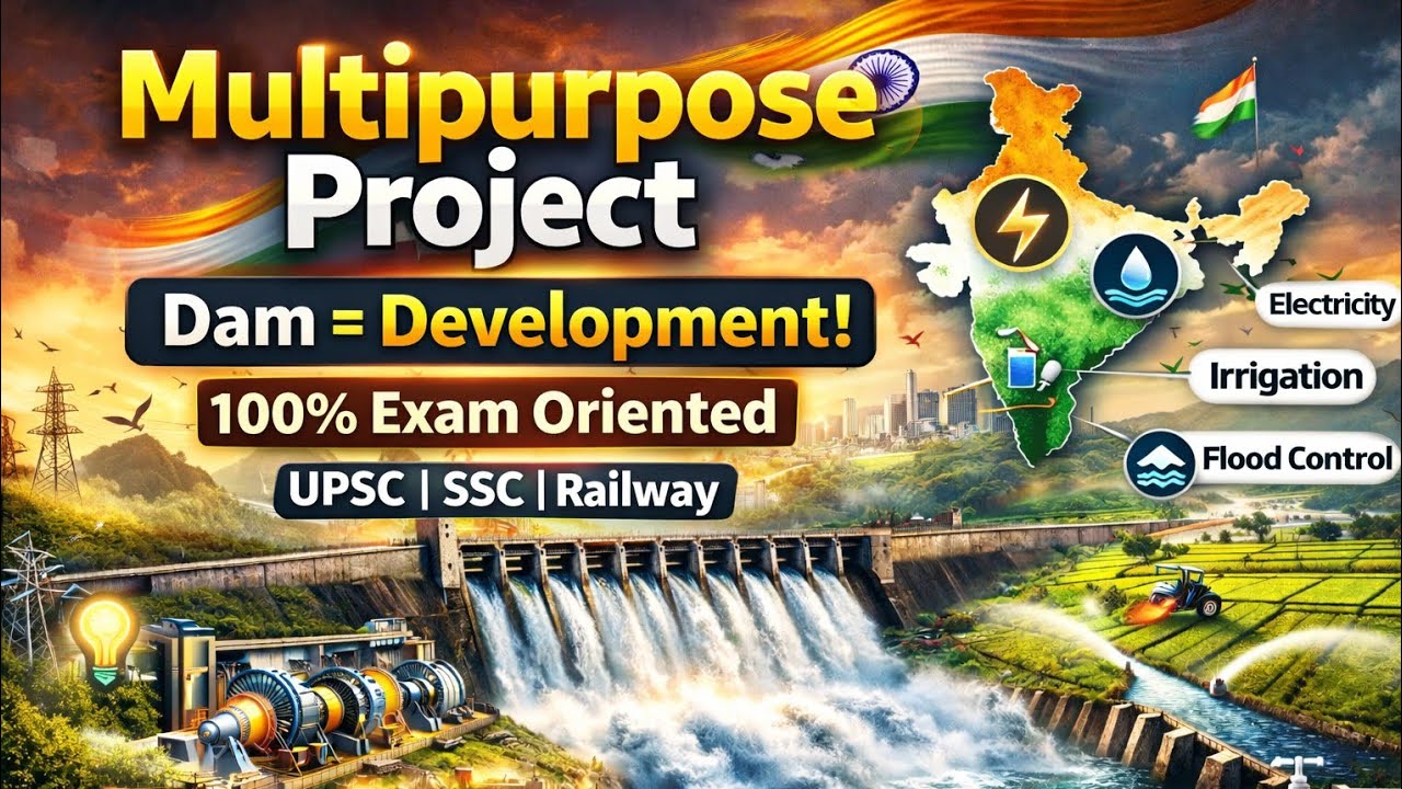 🔥 “बहुउद्देशीय परियोजना | Dam = Development! | 100% Exam Oriented | UPSC SSC Railway”