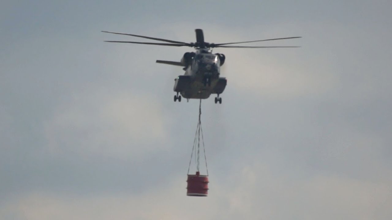 Bundeswehr Nothilfe &Uuml;bung Sikorsky CH-53 + Bell UH-1D and NH-90 German Army Emergency Training