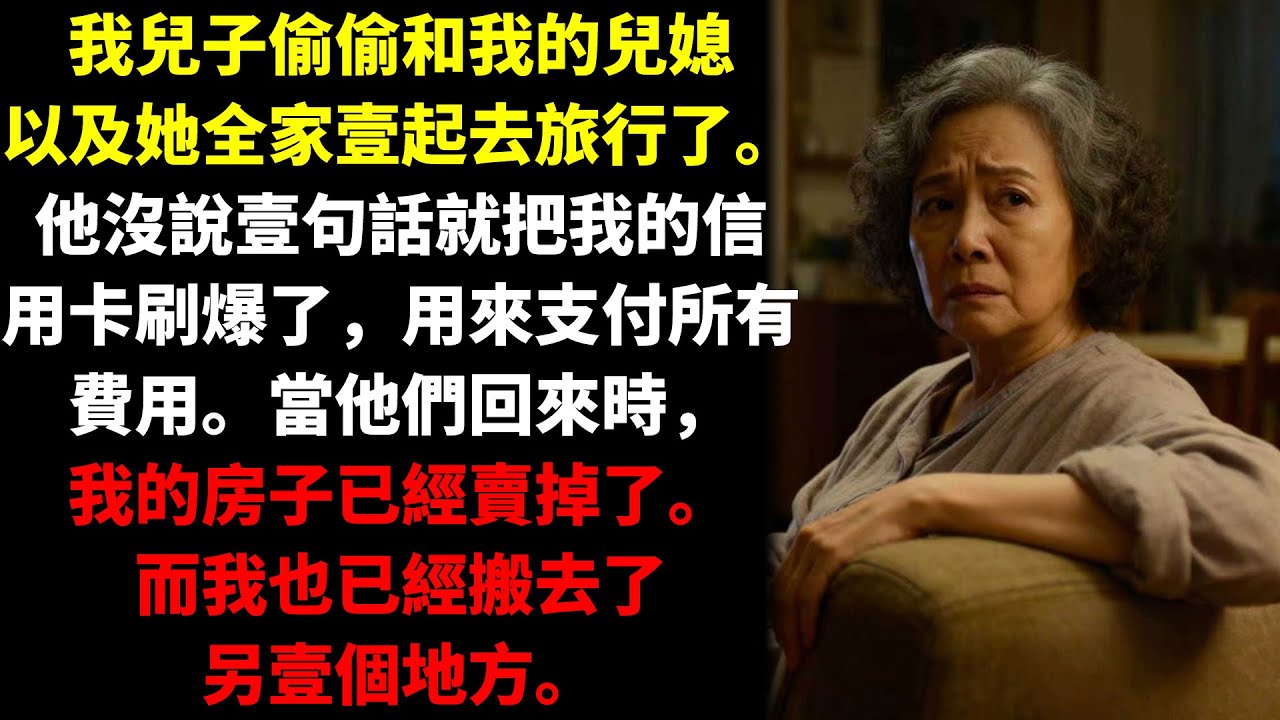 我兒子偷偷出門旅行，刷爆了我的信用卡。等他回來時，房子已經賣了。我也消失了