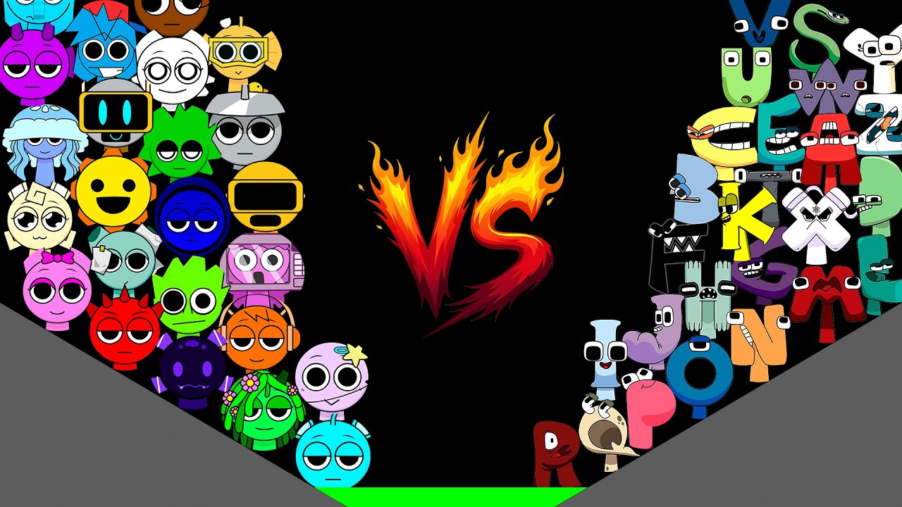 TOP 25 SPRUNKI VS  SPRUNKI ALPHABET LORE Marbles in Algodoo Marble Race!