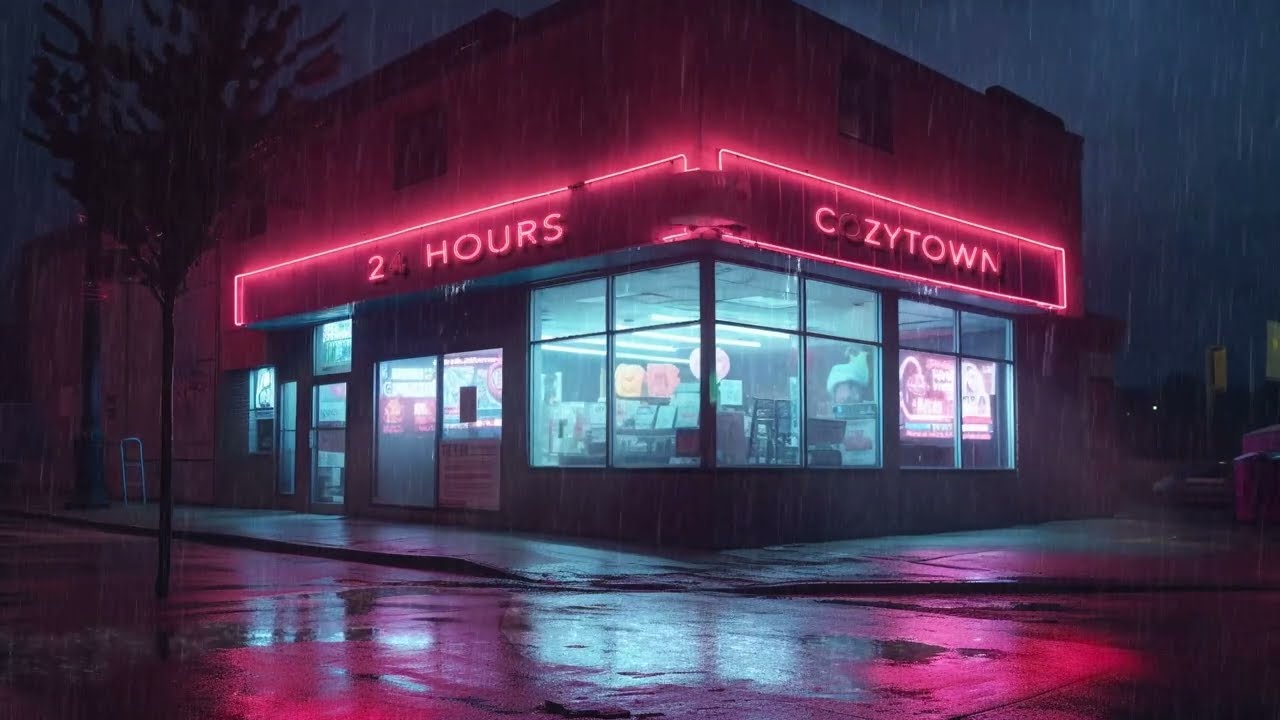 Small Town Ambience ⛈ Rain and Thunder Sounds