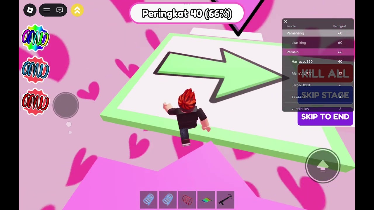 Roblox [Valentines Obby] kita dah sampai 100