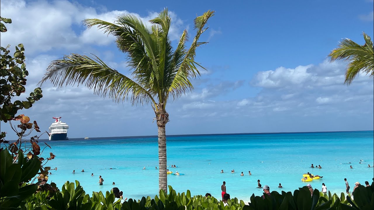Half Moon Cay, Carnival Sunrise Cruise 4th day. Spring Vacation 2024