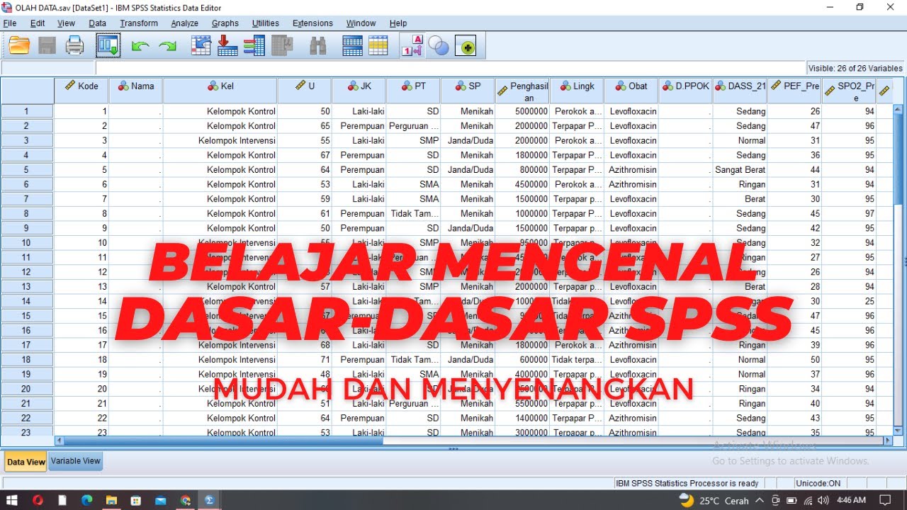 Belajar Dasar-Dasar SPSS Bagi Pemula #Part 1