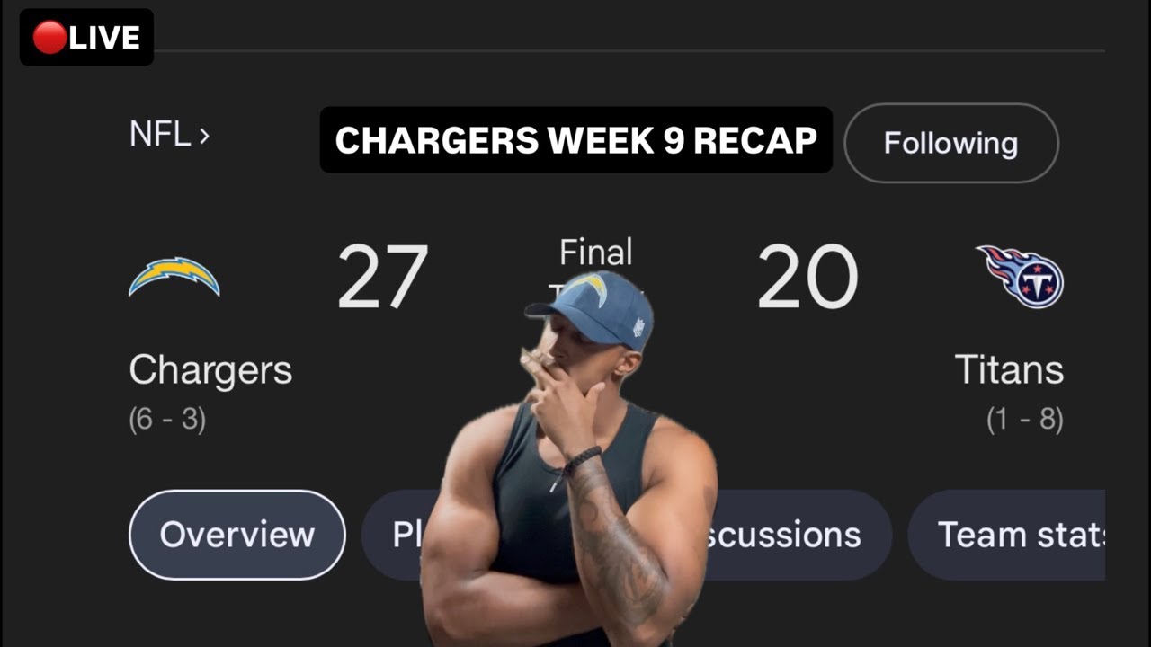 CHARGERS WEEK 9 recap - Bolts Avoid the trap ( 6-3 )