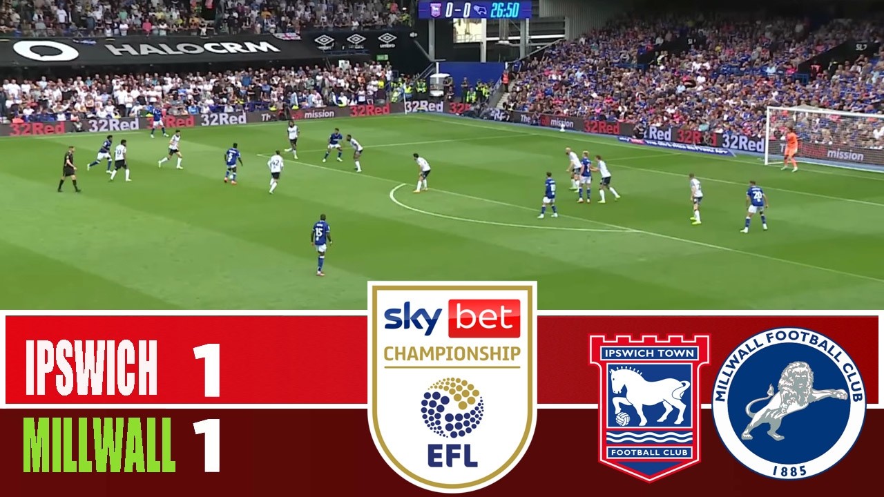 IPSWICH TOWN vs MILLWALL 1-1 | 2026 Championship | Match Highlights