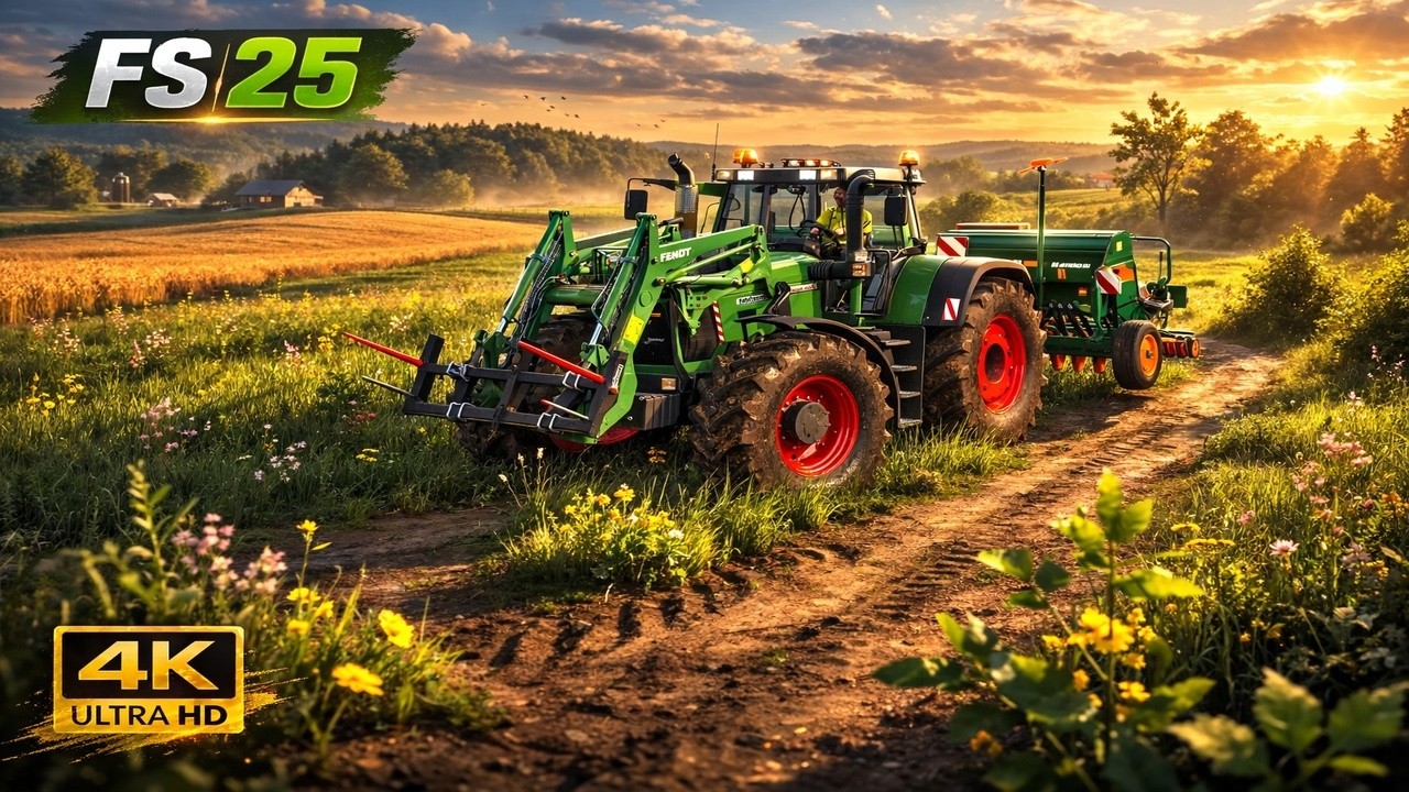 Realistic Wheat Sowing with Fendt | Farming Simulator 25 [4K ASMR]