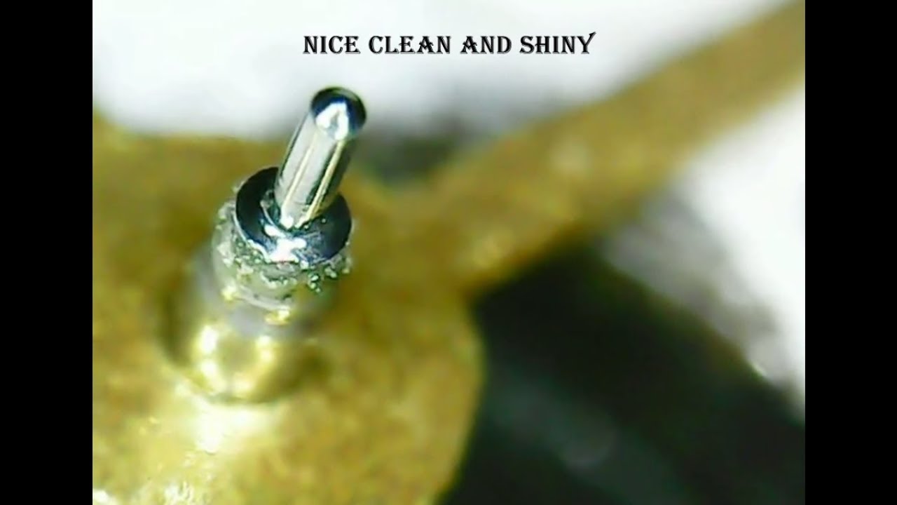Pivot cleaning/polishing using soft rubber fine grain EVE pin polisher