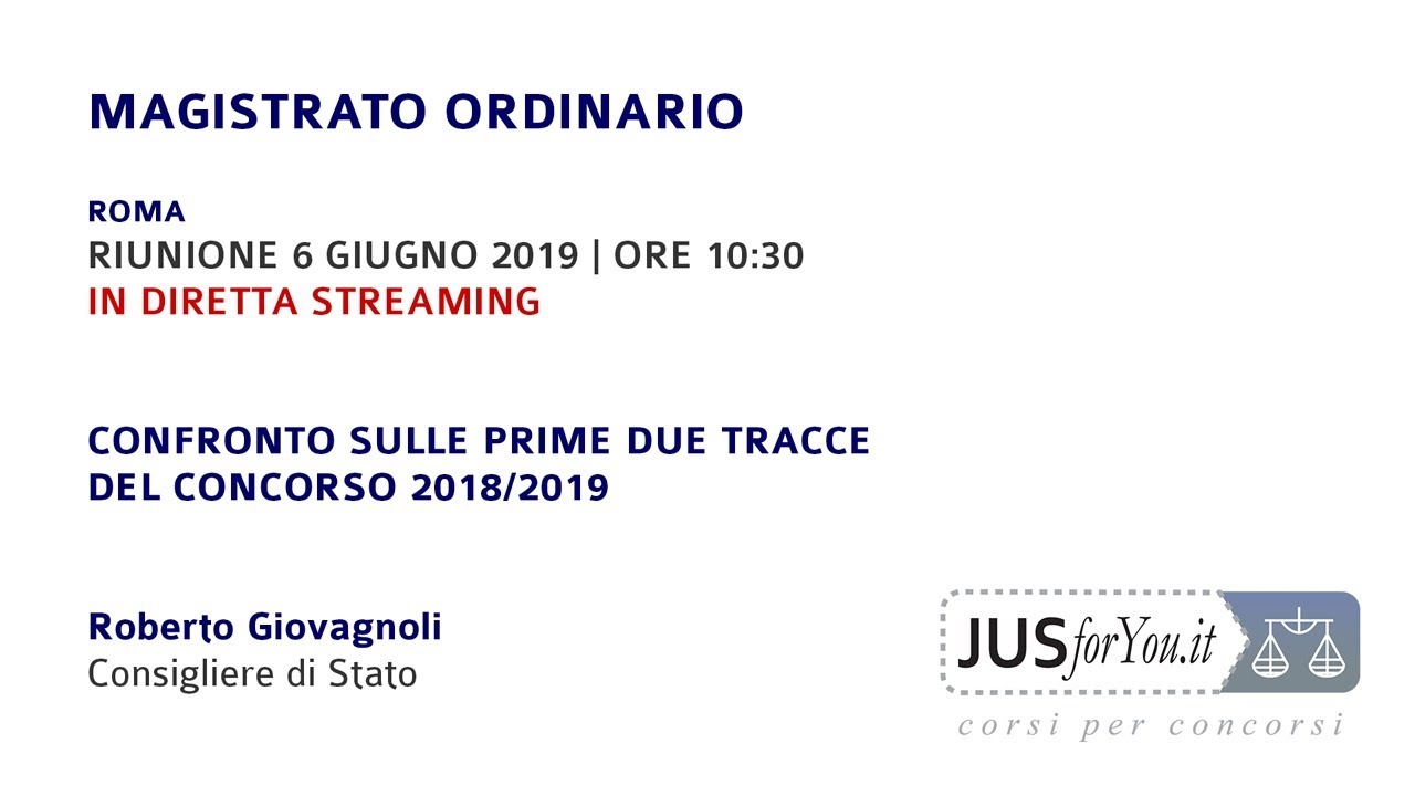 JUSforYou | Riunione 6 Giugno 2019