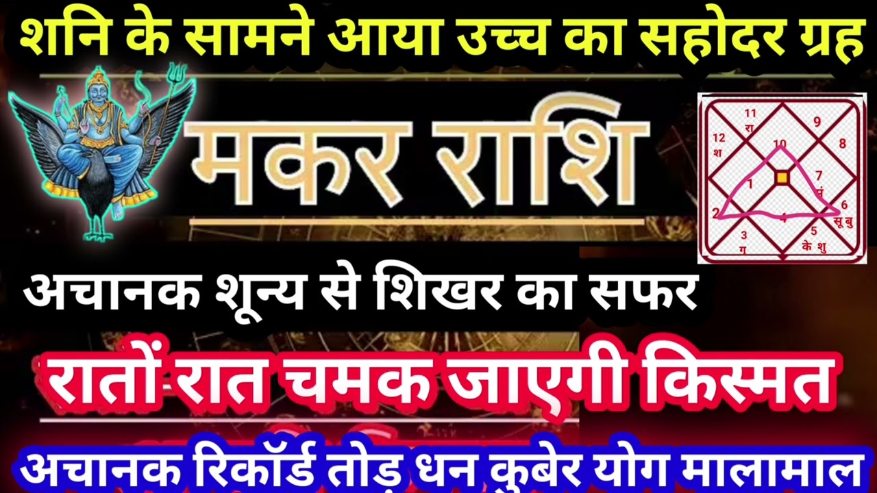 मकर राशि शनि के सामने उच्च गृह सफर शिखर अचानक रिकॉर्ड तोड़ धन कुबेर मालामाल  #astrology #jyotish 
