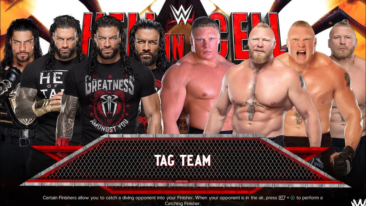 4 Roman Reigns Vs 4 Brock Lesnar Full Fight wwe2k24 #new #wwe #usa #wrestling #kuwait #viral #pc
