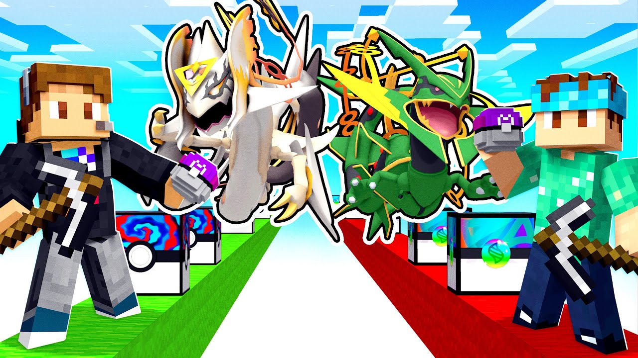 Гонка счастливых блоков FUSION против MEGA POKEMON!