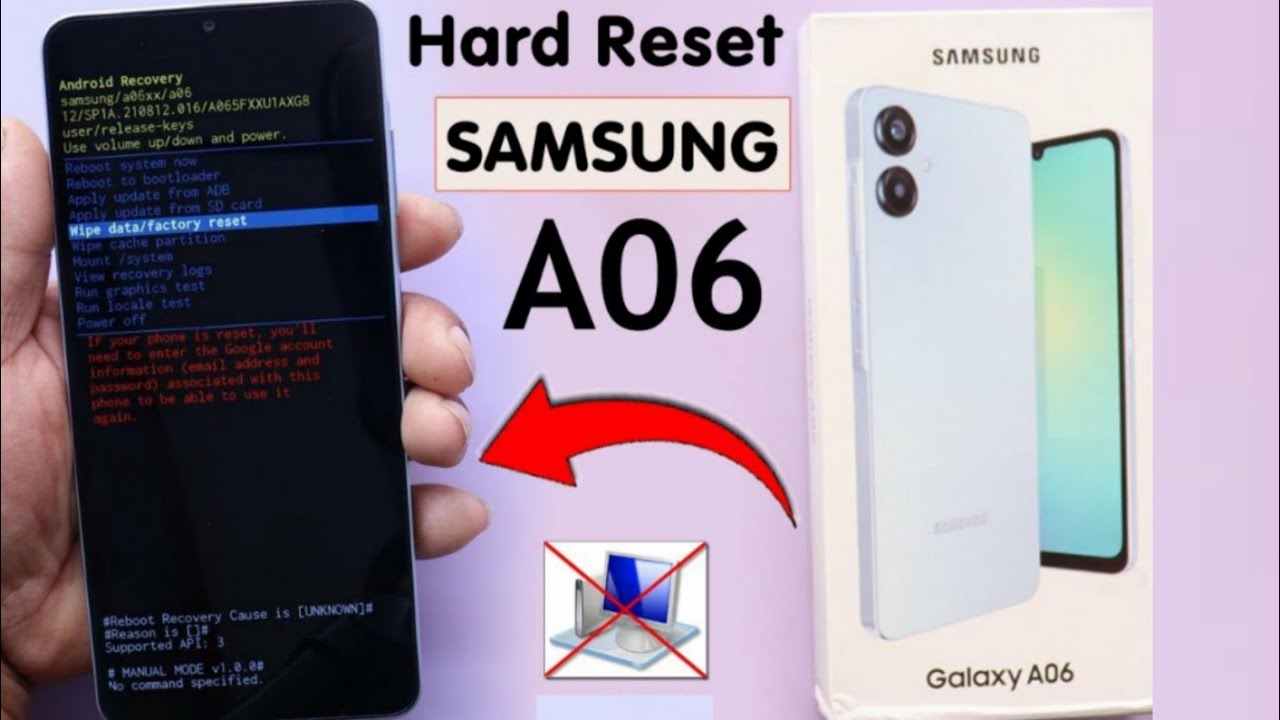Como formatar (Hard Reset) Samsung Galaxy A06 rápido e fácil