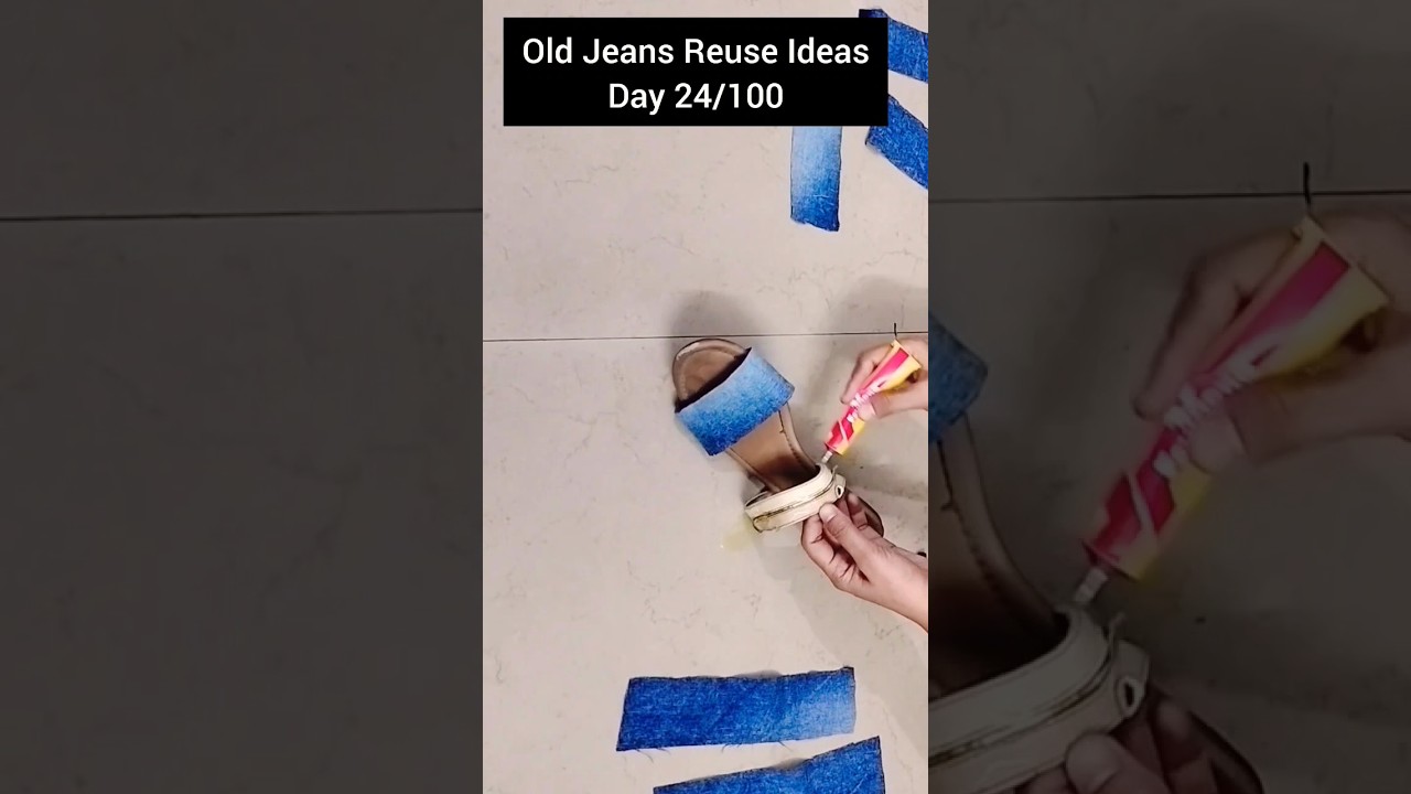 Old Jeans Reuse Ideas Challenge Day 24/100 | Old Denim Reuse Ideas | DIY #fashion #jeans #shorts