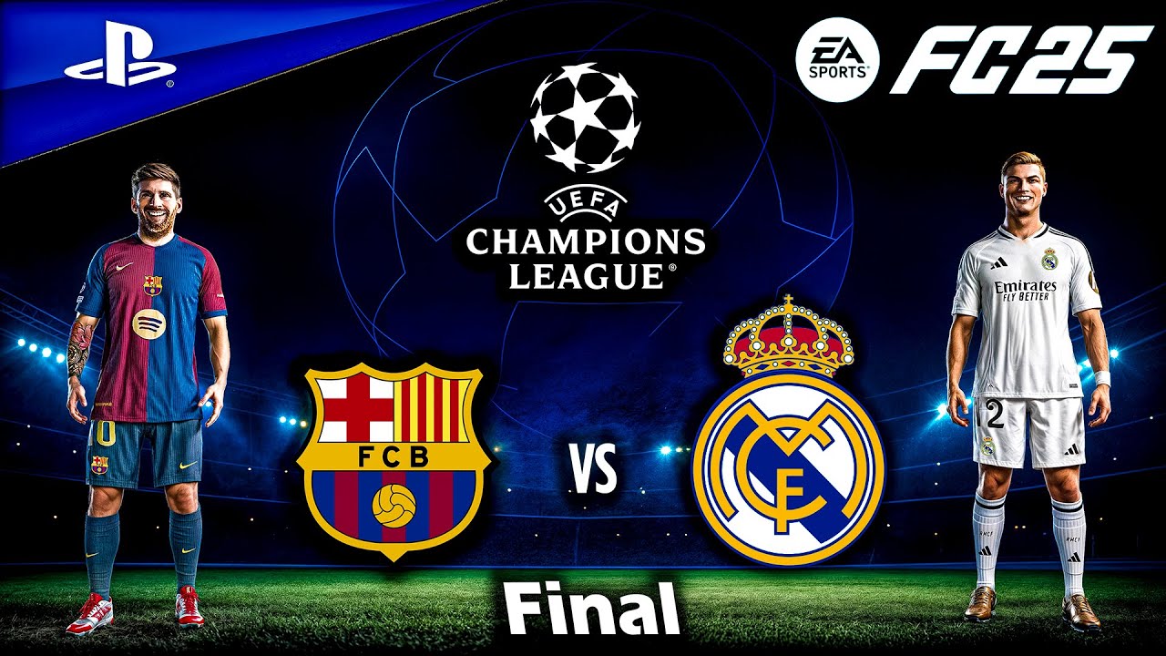 FC 25 - Barcelona vs. Real Madrid Ft. Messi, Ronaldo, | UEFA Champions League Final | PS5™ [4K60]