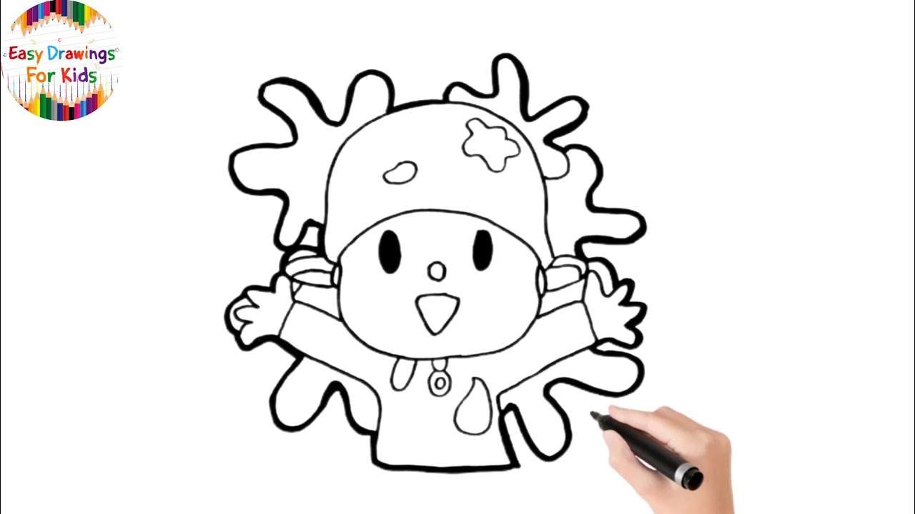 Easy Pocoyo Drawing for Kids | Learn to Draw Pocoyo
