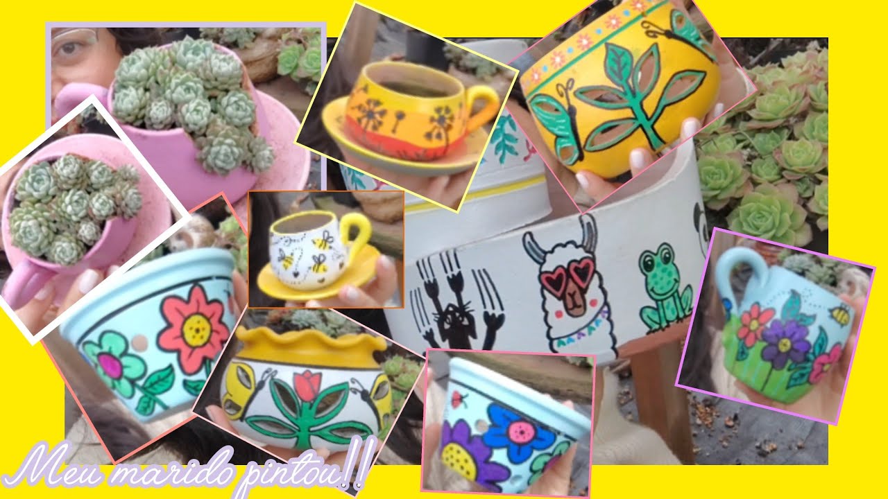 PINTURA nos Vasos de CERÂMICA + atualização do estado de saúde da minha mãezinha