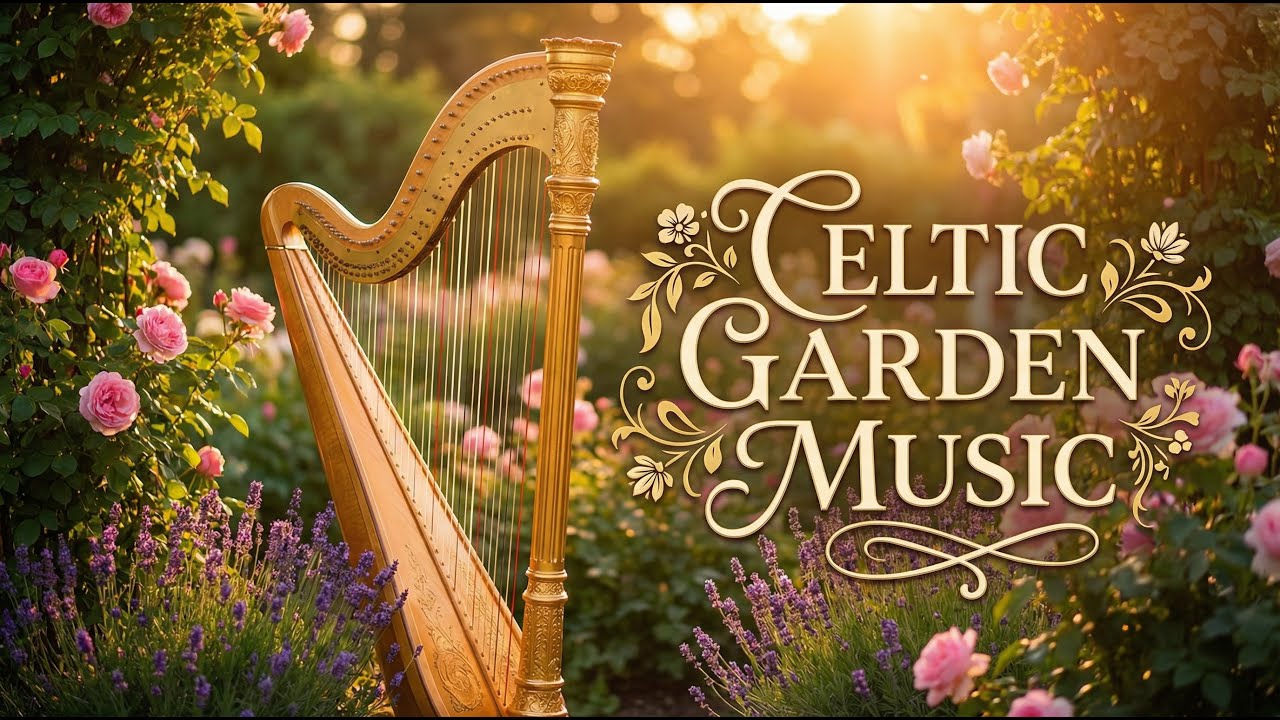 Beautiful Celtic Harp 🌺 Blooming Garden Sanctuary | Feminine Energy Music