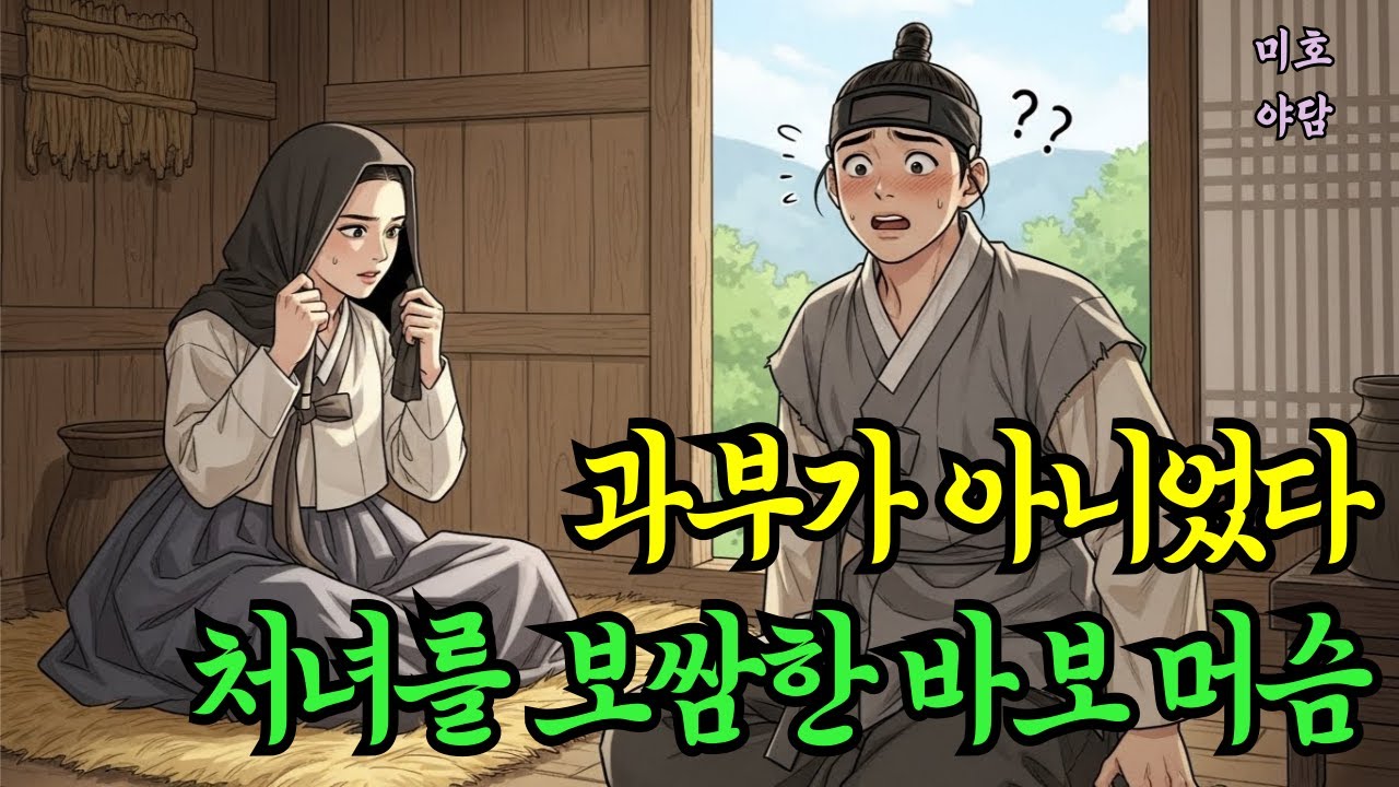 과부가 아니었다. 과부인줄 알았는데 처녀를 보쌈해온 바보 머슴 (야담/민담/전설/설화/옛이야기)