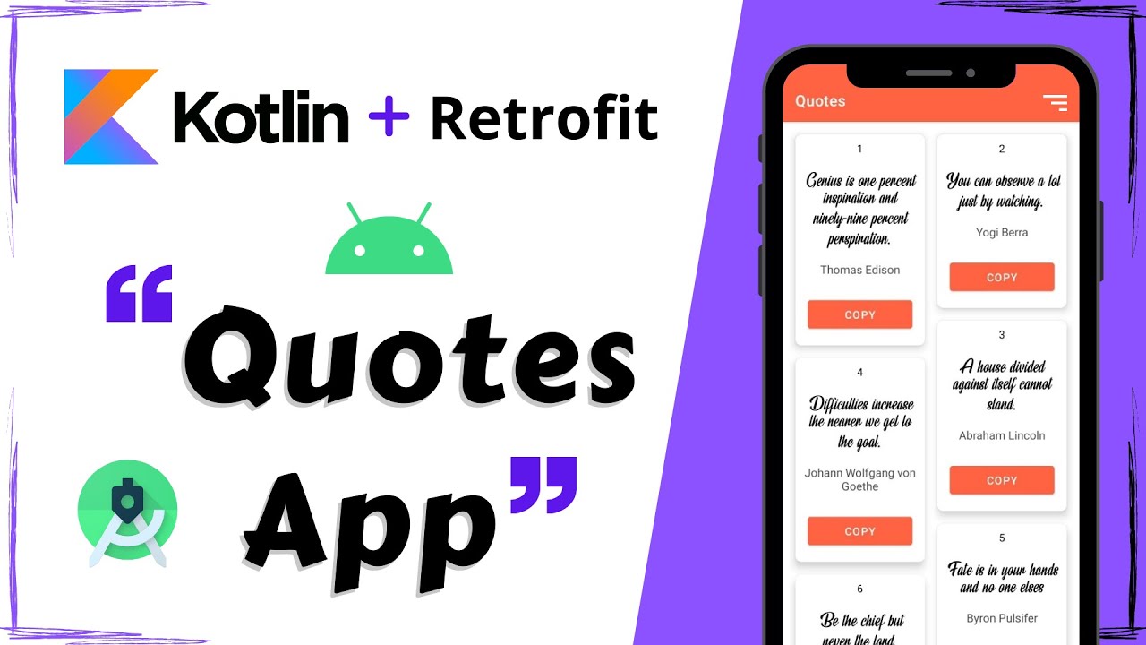 Make a Quotes App with Kotlin | API | Full Tutorial For Beginners