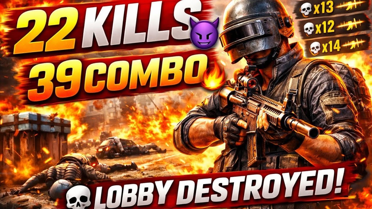 39 KILLS + 22 COMBO 🩸 UNSTOPPABLE MONSTER IN PUBG LOBBY