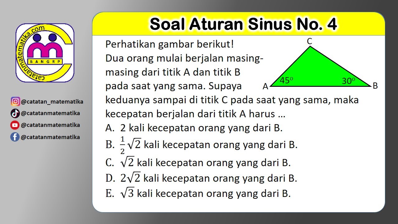 Pembahasan Soal Aturan Sinus No. 4 - Catatan Matematika