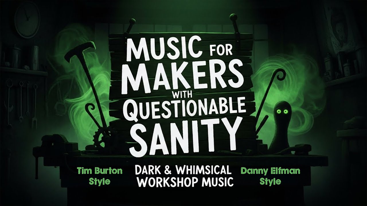 Music for Makers with Questionable Sanity | Dark and Whimsical Workshop Music| Burton/Elfman Style