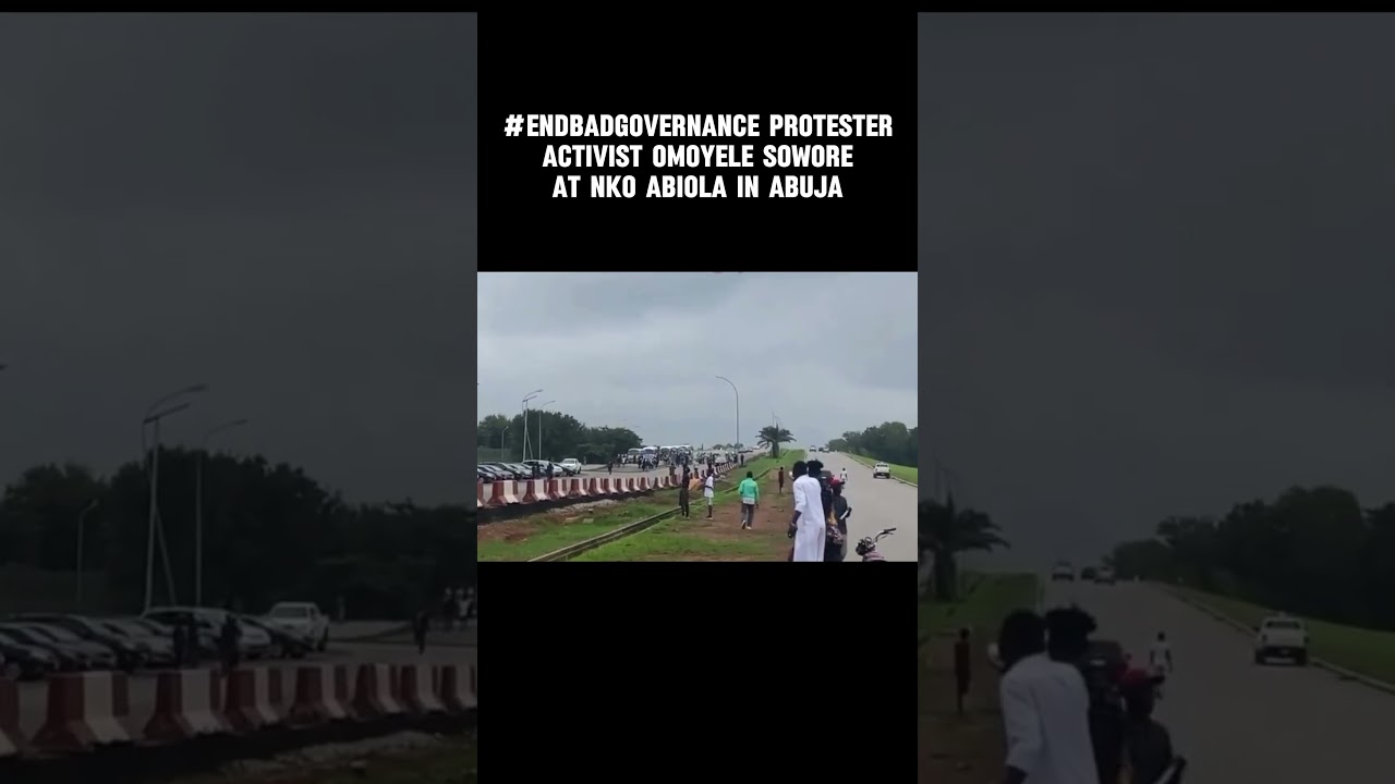 #EndBadGovernance protesterActivist Omoyele Sowore at mko abiola in abuja #news #naijanews