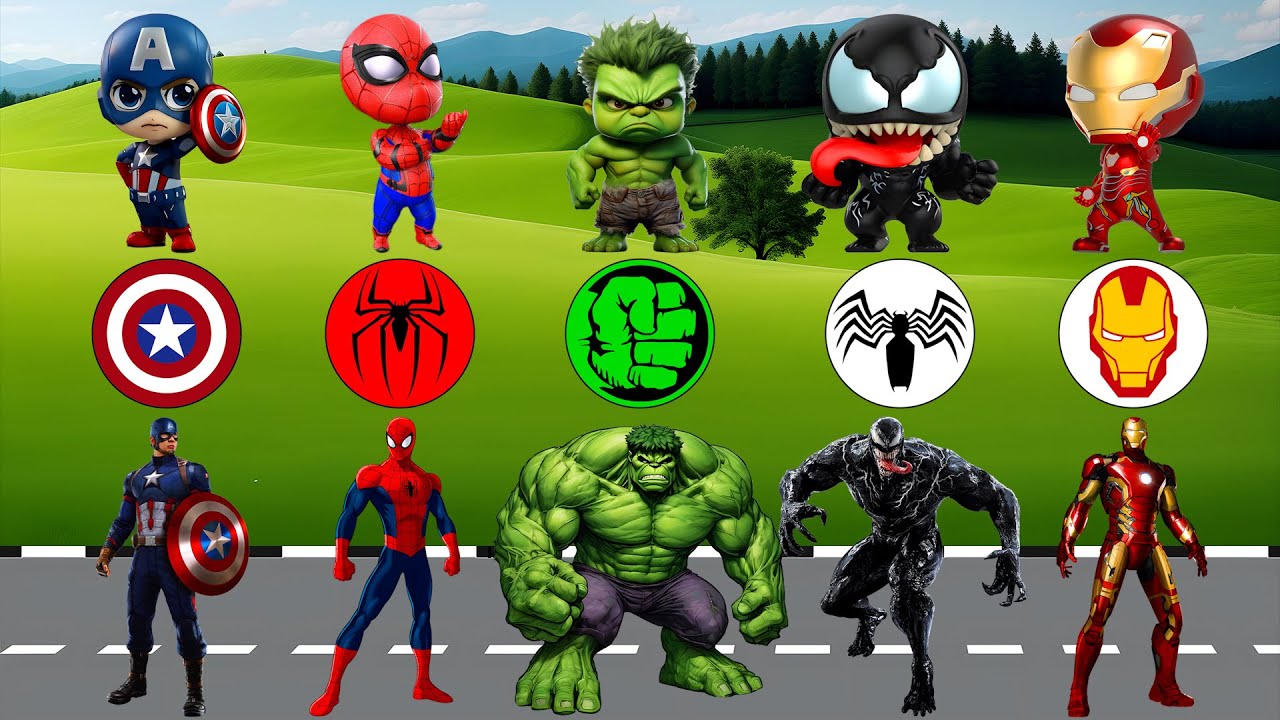 TEBAK GAMBAR SPIDERMAN, IRON MAN, HULK, VENOM, CAPTAIN AMERICA | SUPERHERO AVENGERS MARVEL
