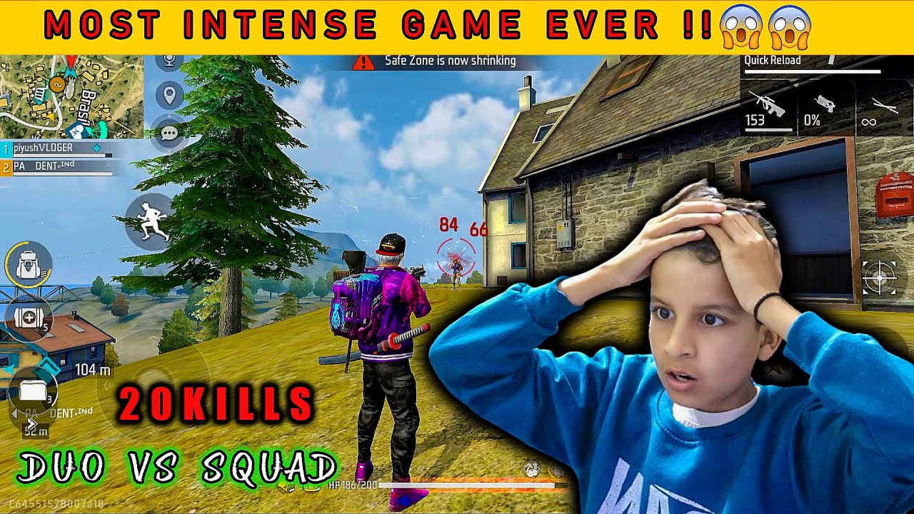 BR RANK Duo vs Squad │20 kills 😱 Free fire Gameplay 😍