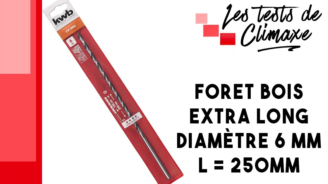 Test d'un foret &agrave; bois Kwb extra long 6mm diam&egrave;tre x 250mm de long