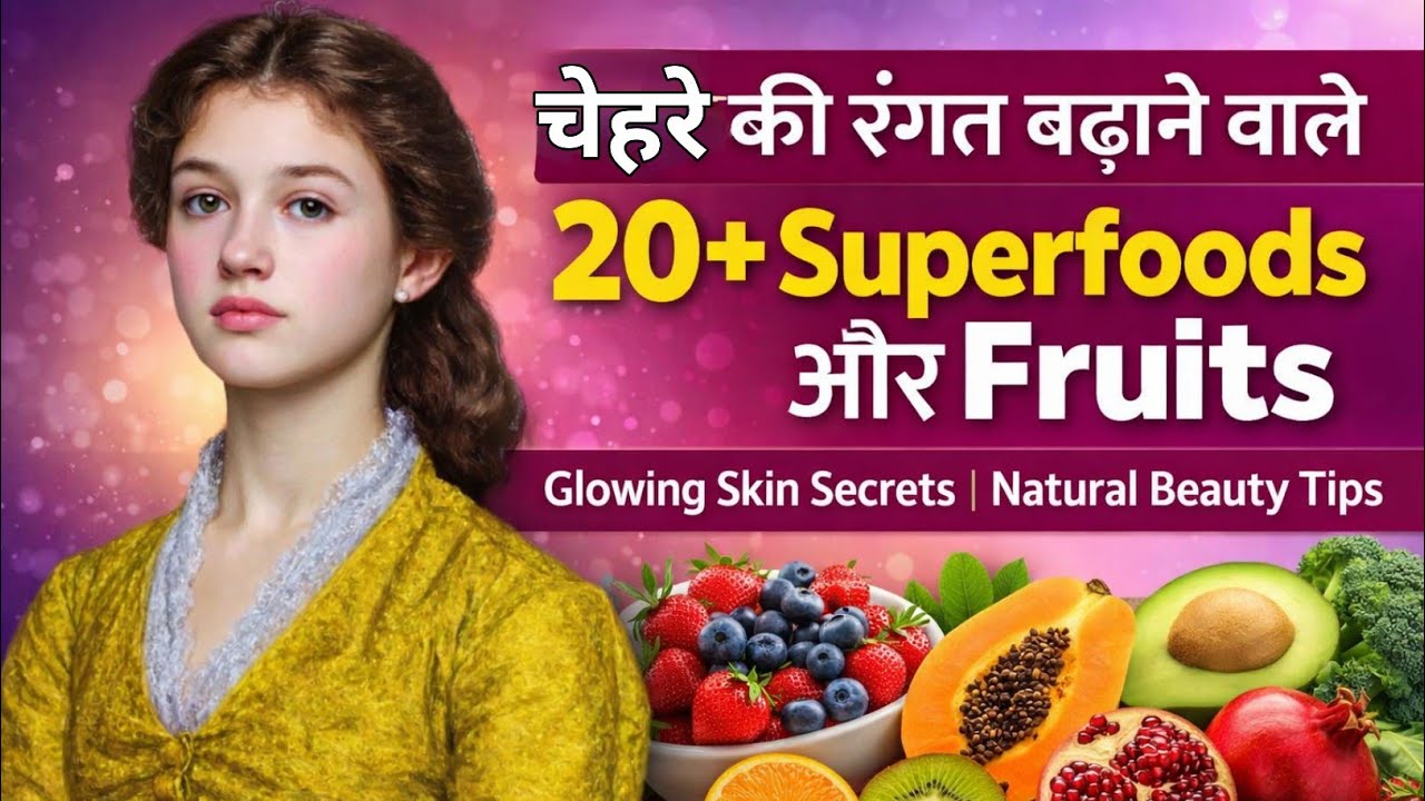 चेहरे की रंगत बढ़ाने वाले 20+ Superfoods और Fruits | Glowing Skin Secrets | Natural Beauty Tips