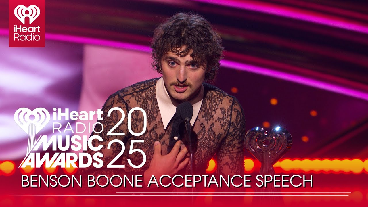 Benson Boone Accepts The Song Of The Year Award At The 2025 iHeartRadio Music Awards