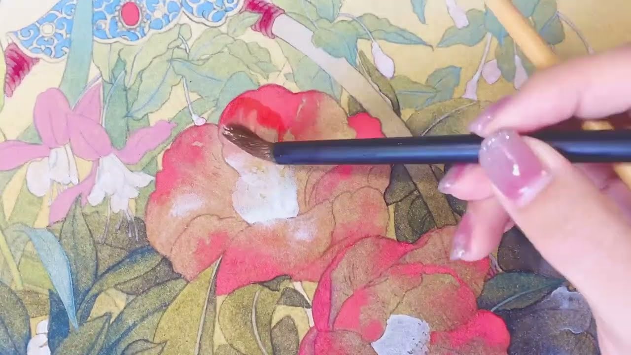 【日本画制作メイキング】冬霞の華/岩絵具/顔彩/墨/japanesepainting/art/illustraion