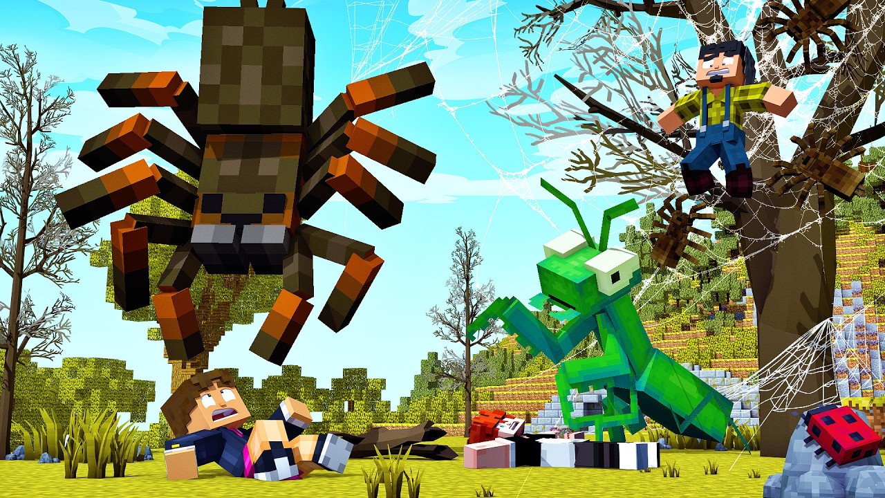 ARANHA GIGANTE NO MUNDO DOS INSETOS NO MINECRAFT !! AVENTURA COM MODS