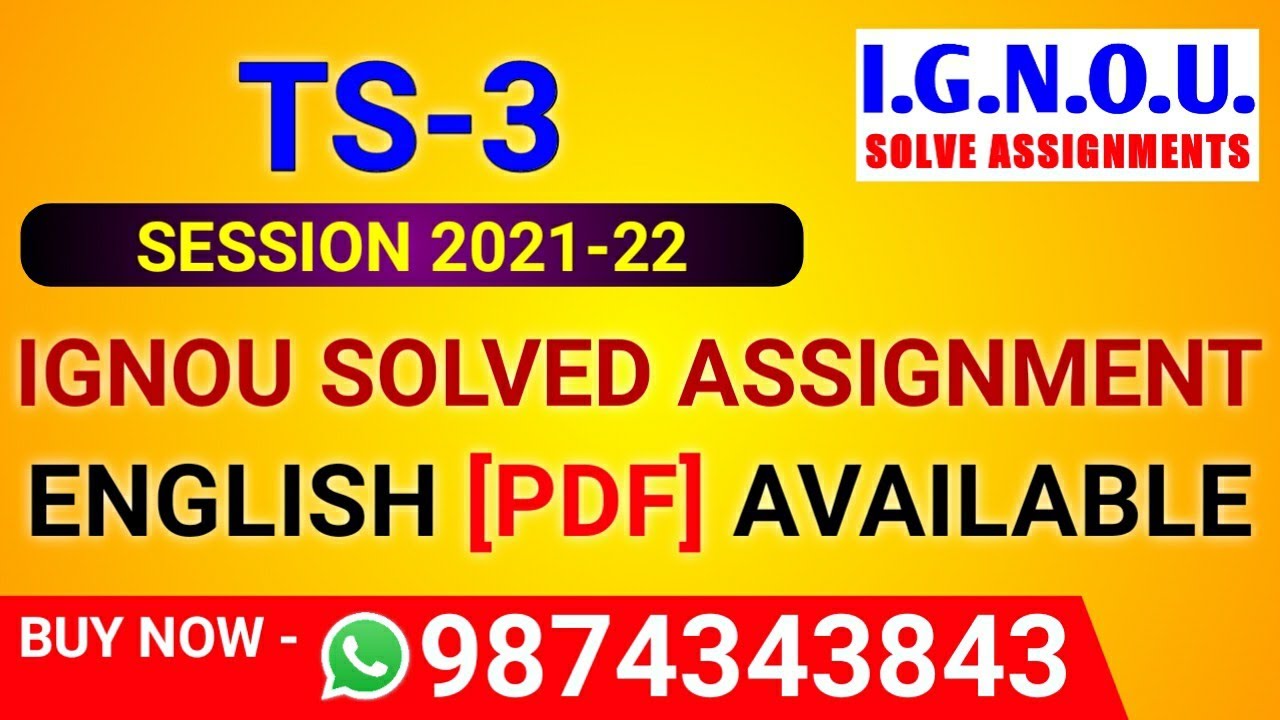 TS-3 Solved Assignment 2021-22 in English, TS 3 Solved Assignment 2022, TS-3 Assignment