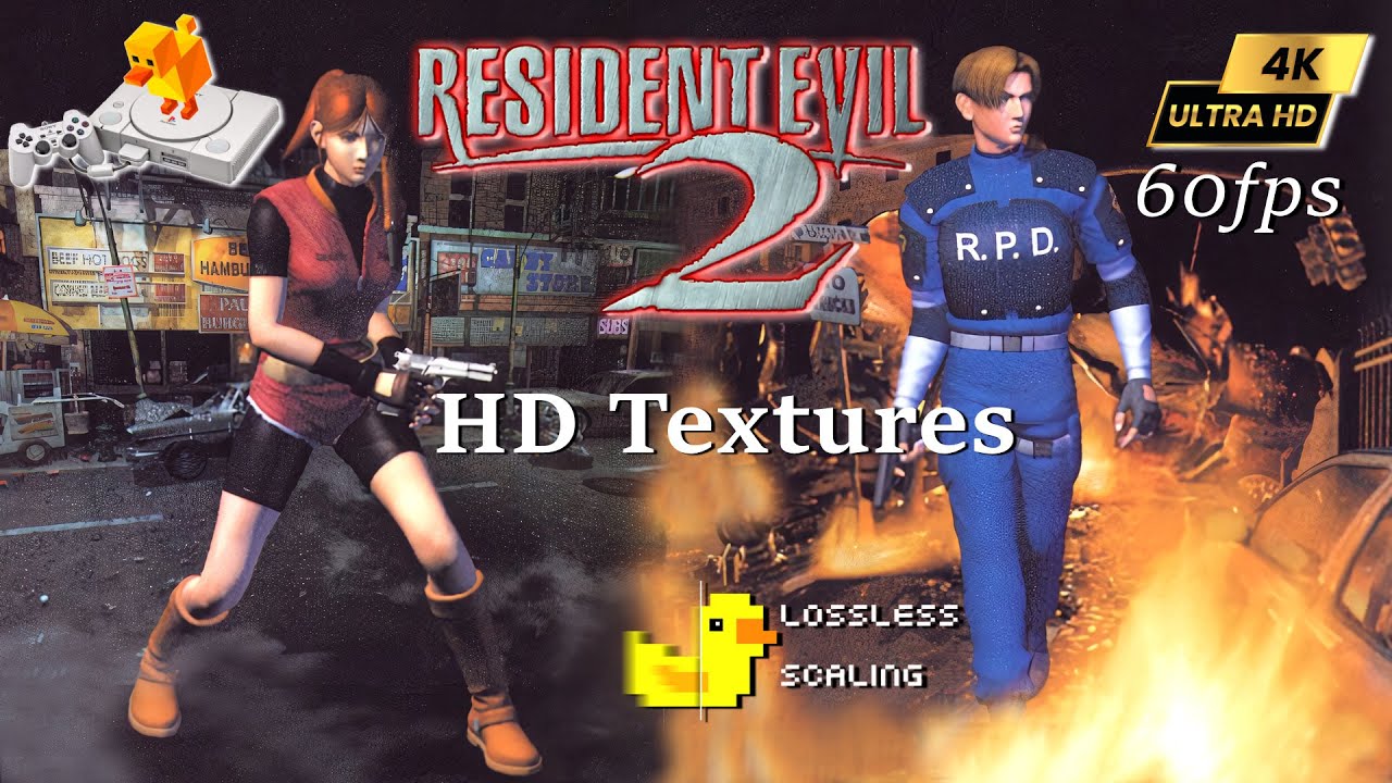 Resident Evil 2 Dual Shock Edition ~4K DuckStation HD textures  LS Frame Gen 60FPS l PS1 PC