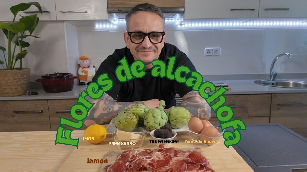 Flores de alcachofa con trufa negra, parmesano y yema cremosa