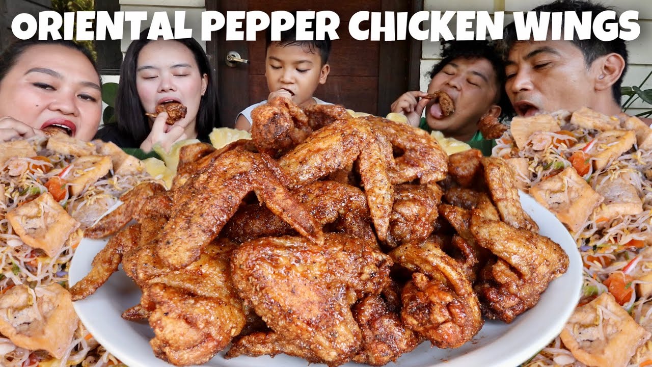 HOW TO COOK ORIENTAL FRIED CHICKEN WINGS + STIR FRY TOGE! PINOY MUKBANG W/ JUST LAFAM!