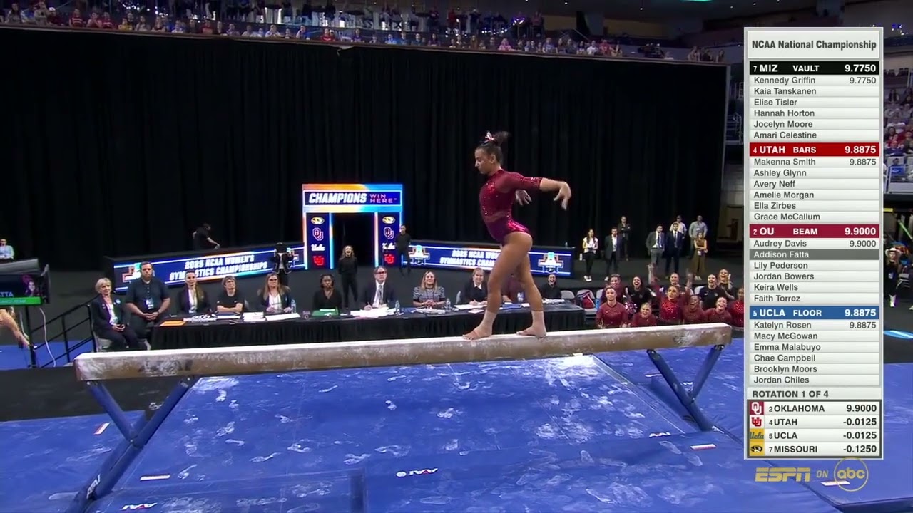 Addison Fatta 9.9 Beam Oklahoma @ National Championship Finals 4-19-25