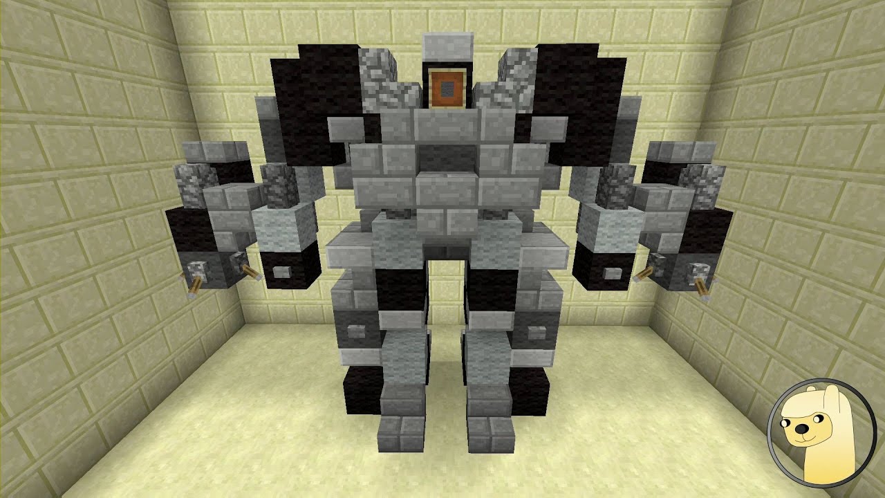 Minecraft - How To Build Transformers 1-3 Ironhide Robot Mode!