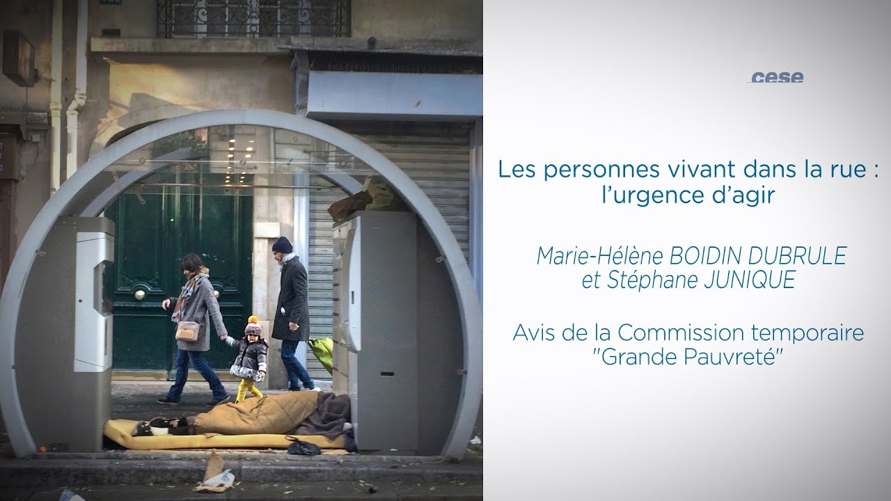 Les personnes vivant dans la rue : l&rsquo;urgence d&rsquo;agir - cese