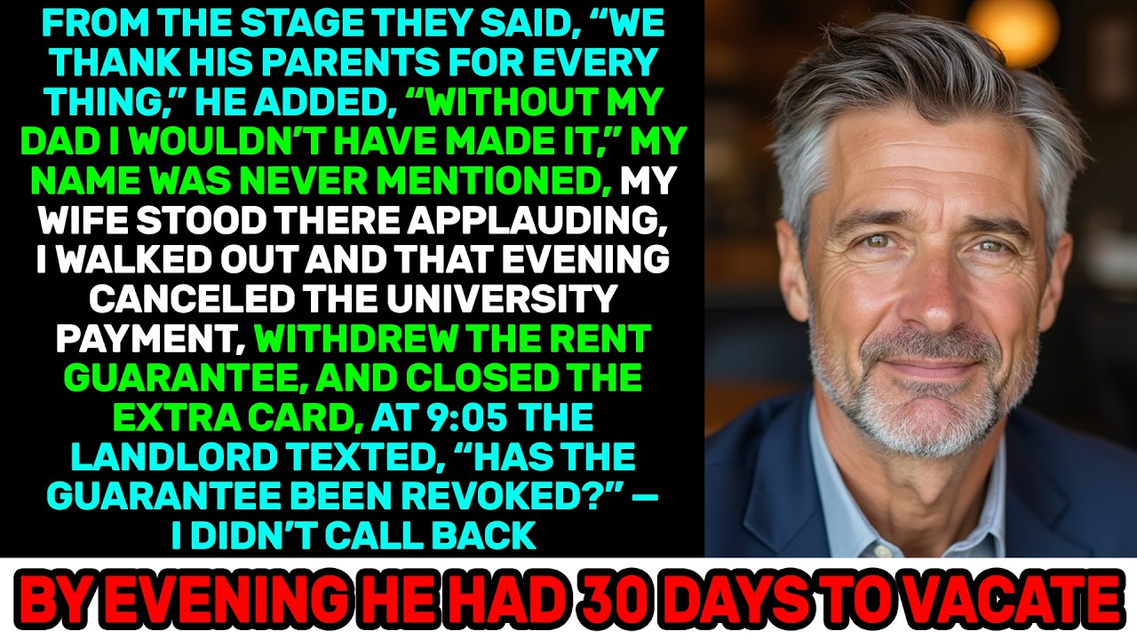 They Thanked His Parents on Stage, My Wife Applauded — That Night I Revoked the Guarantee
