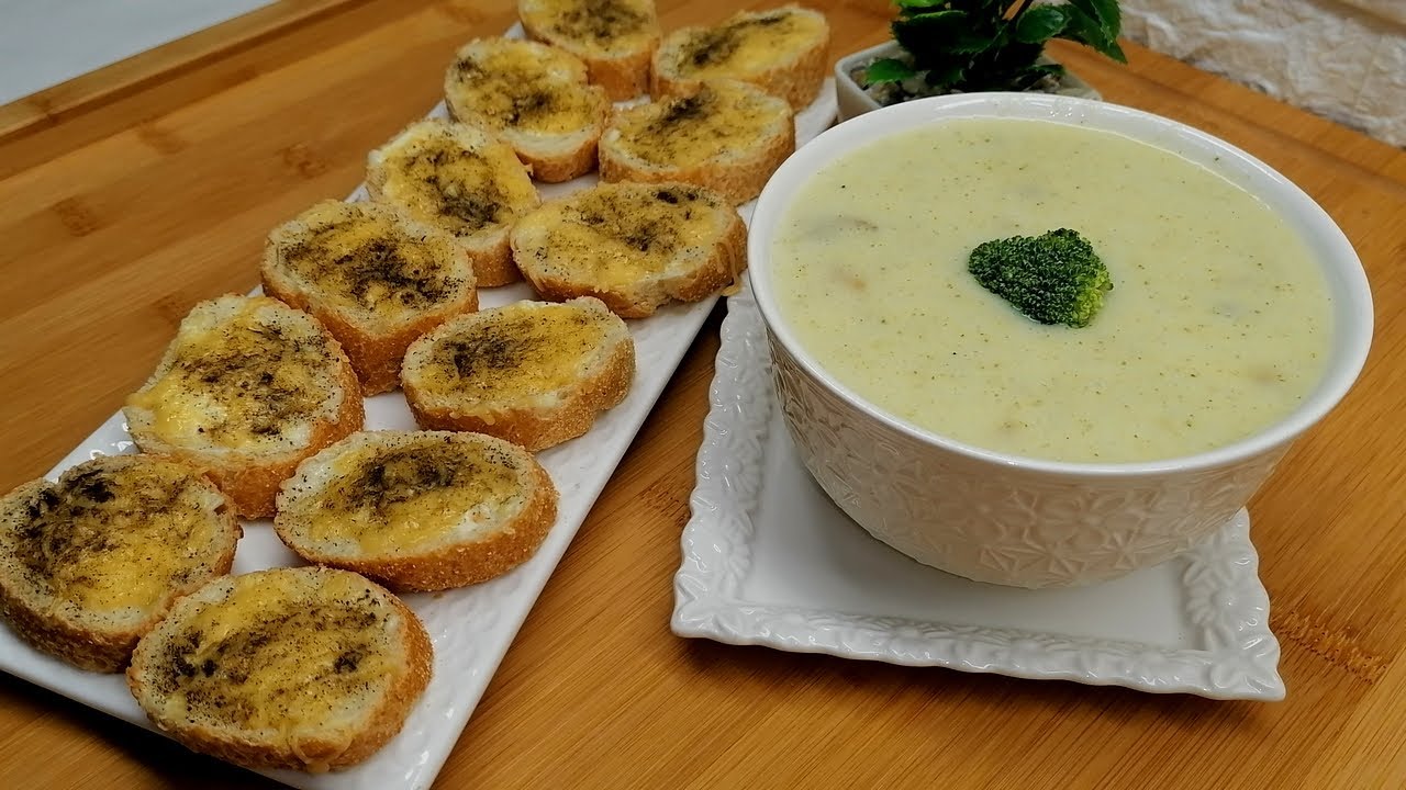 شوربة البروكلي السريعة والصحية الوصفة الأصلية soup broccoli