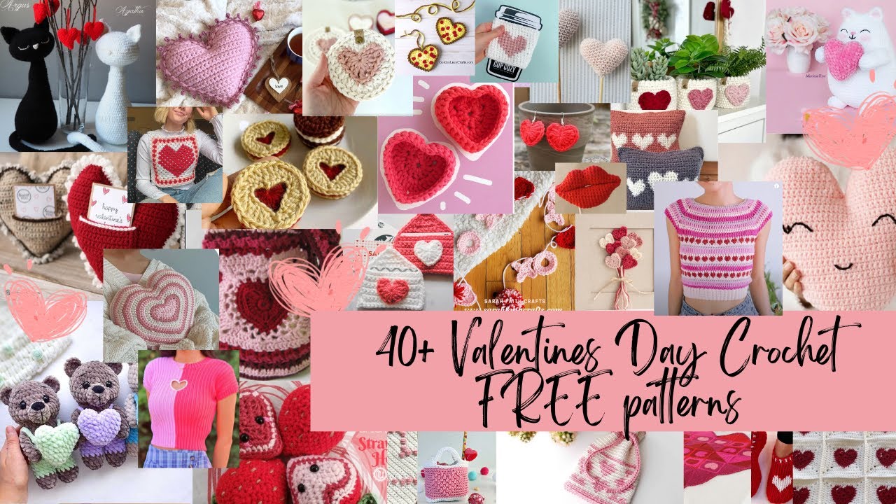 40+ Crochet FREE patterns for Valentine's Day❤️gifts | heart crochet pattern | Beginner-friendly
