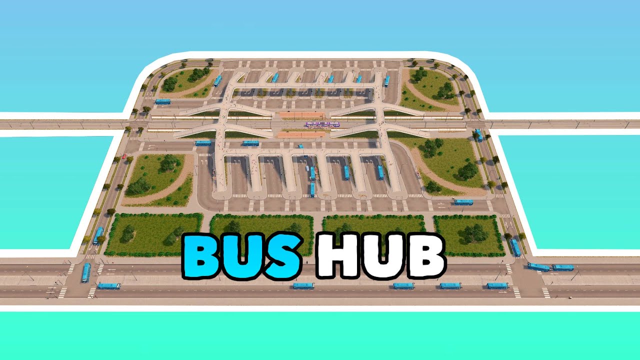 Building a huge Bus Hub in Cities: Skylines | Vanilla no mods tutorial!