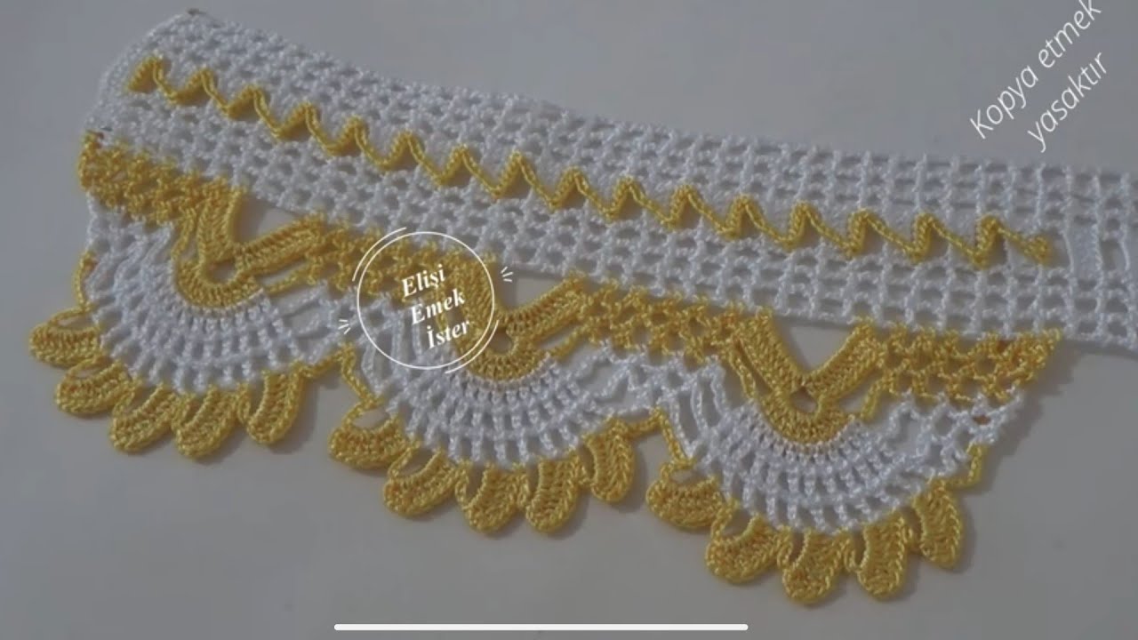 Zarif çeyizlik havlu kenarı modeli arayanlar için yaptım! #havlukenarı #crochet 