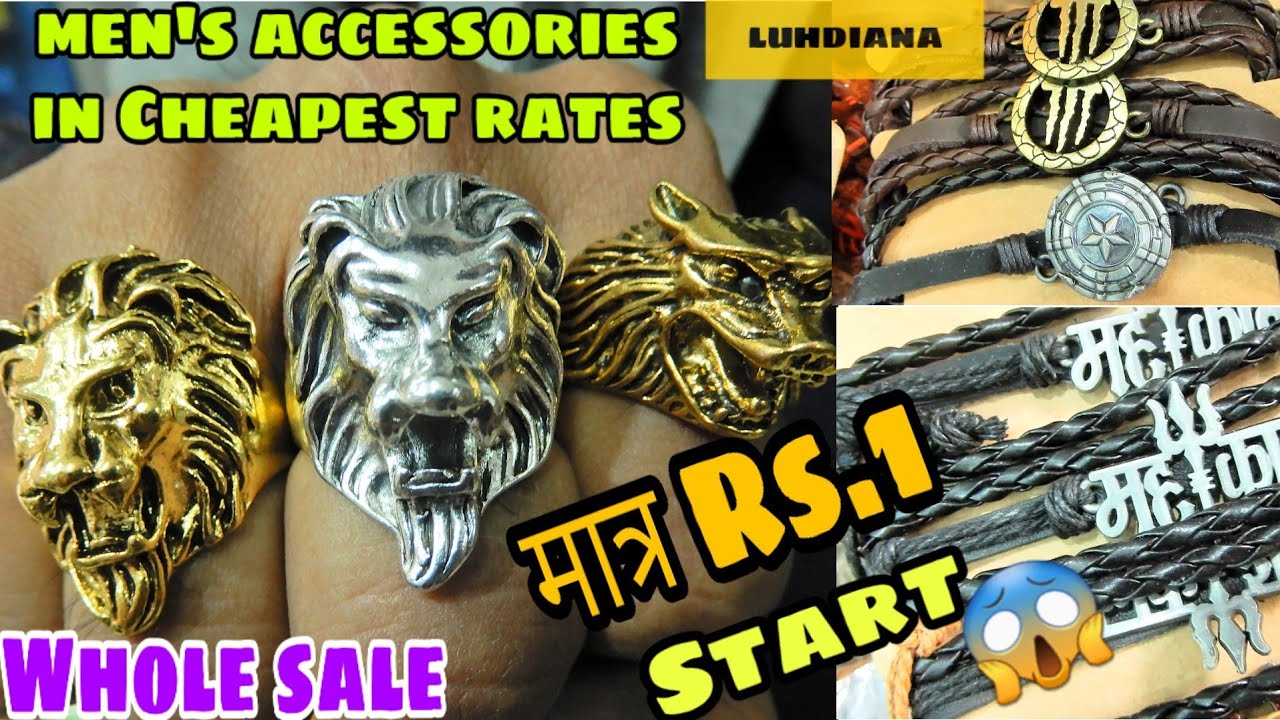 || Men's Earrings Ring's CHAIN'S & ALL Accessories in Whole sale ||  Rs.1 से  START#ludhiana